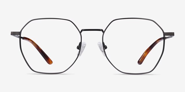 Comet Black TitaniumEyeglass Frames from EyeBuyDirect, Front View
