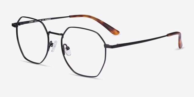 Comet Black TitaniumEyeglass Frames from EyeBuyDirect, Angle View