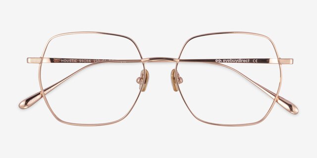 Holistic Or rose TitaniumMontures de lunettes de vue d'EyeBuyDirect, Vue Rapprochée