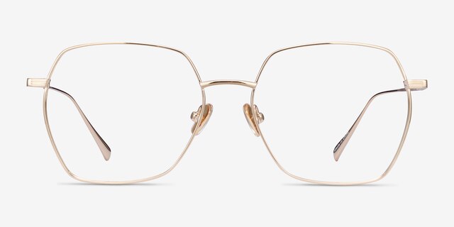 Holistic Gold TitaniumEyeglass Frames from EyeBuyDirect, Front View