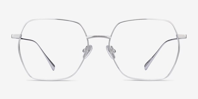 Holistic Silver TitaniumEyeglass Frames from EyeBuyDirect, Front View