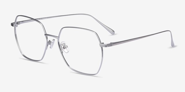 Holistic Silver TitaniumEyeglass Frames from EyeBuyDirect, Angle View