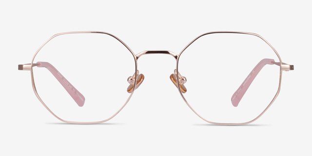 Cecily Rose Gold TitaniumEyeglass Frames from EyeBuyDirect, Front View