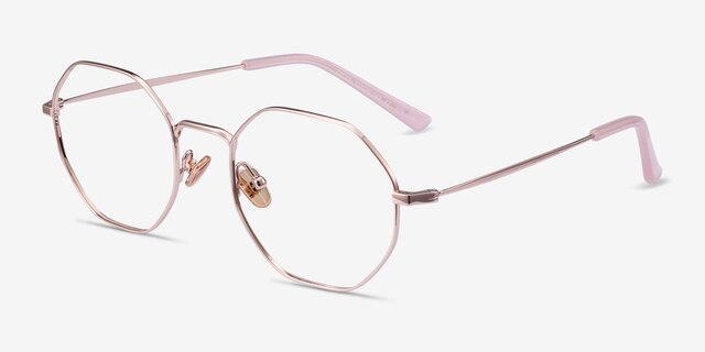 Cecily Rose Gold TitaniumEyeglass Frames from EyeBuyDirect, Angle View
