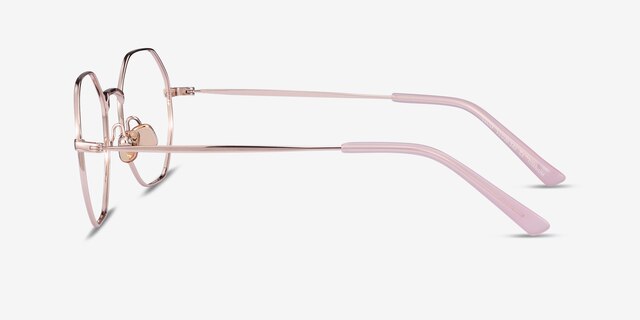 Cecily Rose Gold TitaniumEyeglass Frames from EyeBuyDirect, Side View