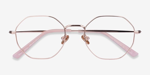 Cecily Rose Gold TitaniumEyeglass Frames from EyeBuyDirect, Closed View
