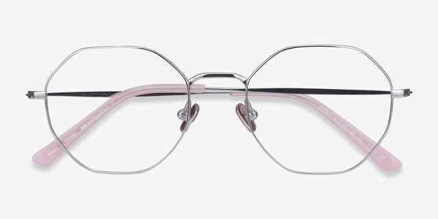 Cecily Silver TitaniumEyeglass Frames from EyeBuyDirect, Closed View
