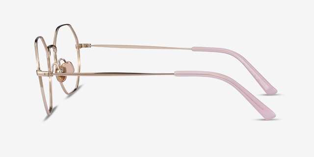 Cecily Gold TitaniumEyeglass Frames from EyeBuyDirect, Side View