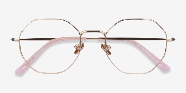 Cecily Gold TitaniumEyeglass Frames from EyeBuyDirect, Closed View