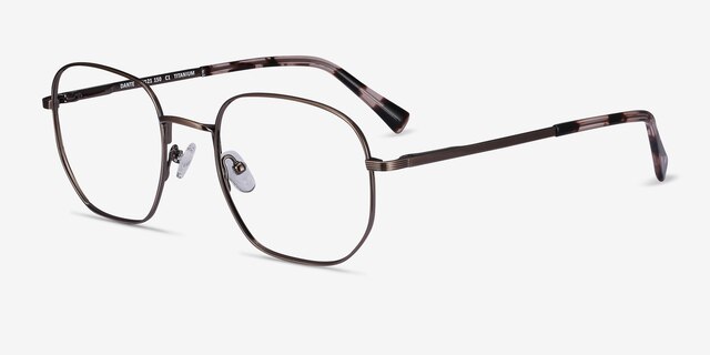 Dante Bronze TitaniumEyeglass Frames from EyeBuyDirect, Angle View