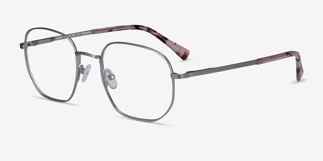 Dante Gunmetal TitaniumEyeglass Frames from EyeBuyDirect, Angle View