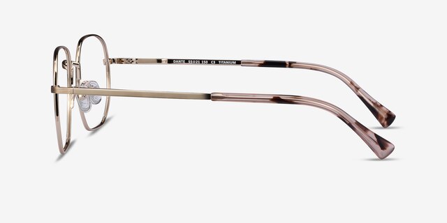 Dante Gold TitaniumEyeglass Frames from EyeBuyDirect, Side View