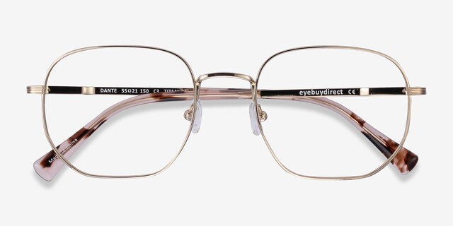 Dante Gold TitaniumEyeglass Frames from EyeBuyDirect, Closed View