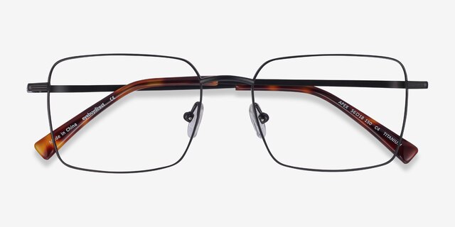 Apex Black TitaniumEyeglass Frames from EyeBuyDirect, Closed View