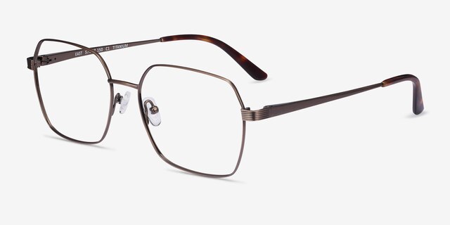 East Bronze TitaniumMontures de lunettes de vue d'EyeBuyDirect, Vue d'Angle