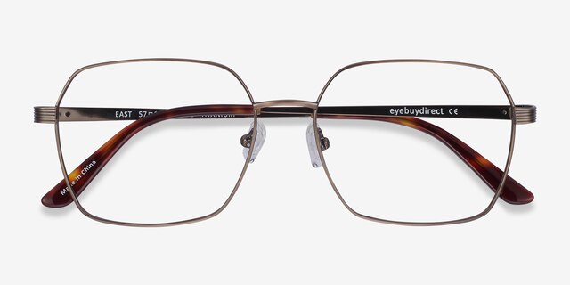 East Bronze TitaniumMontures de lunettes de vue d'EyeBuyDirect, Vue Rapprochée