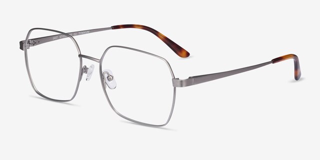 East Gunmetal TitaniumEyeglass Frames from EyeBuyDirect, Angle View