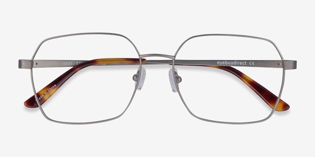 East Gunmetal TitaniumEyeglass Frames from EyeBuyDirect, Closed View