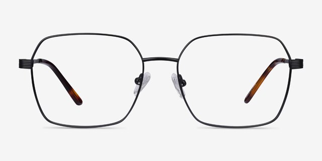 East Black TitaniumEyeglass Frames from EyeBuyDirect, Front View