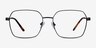 East Black TitaniumEyeglass Frames from EyeBuyDirect, Front View
