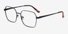 East Black TitaniumEyeglass Frames from EyeBuyDirect, Angle View