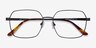 East Black TitaniumEyeglass Frames from EyeBuyDirect, Closed View