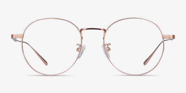 Geometry Rose Gold TitaniumEyeglass Frames from EyeBuyDirect, Front View