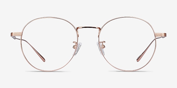 Geometry Rose Gold Titanium Eyeglass Frames