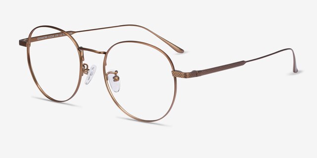 Geometry Bronze TitaniumEyeglass Frames from EyeBuyDirect, Angle View