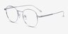 Geometry Silver TitaniumEyeglass Frames from EyeBuyDirect, Angle View