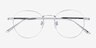 Geometry Silver TitaniumEyeglass Frames from EyeBuyDirect, Closed View