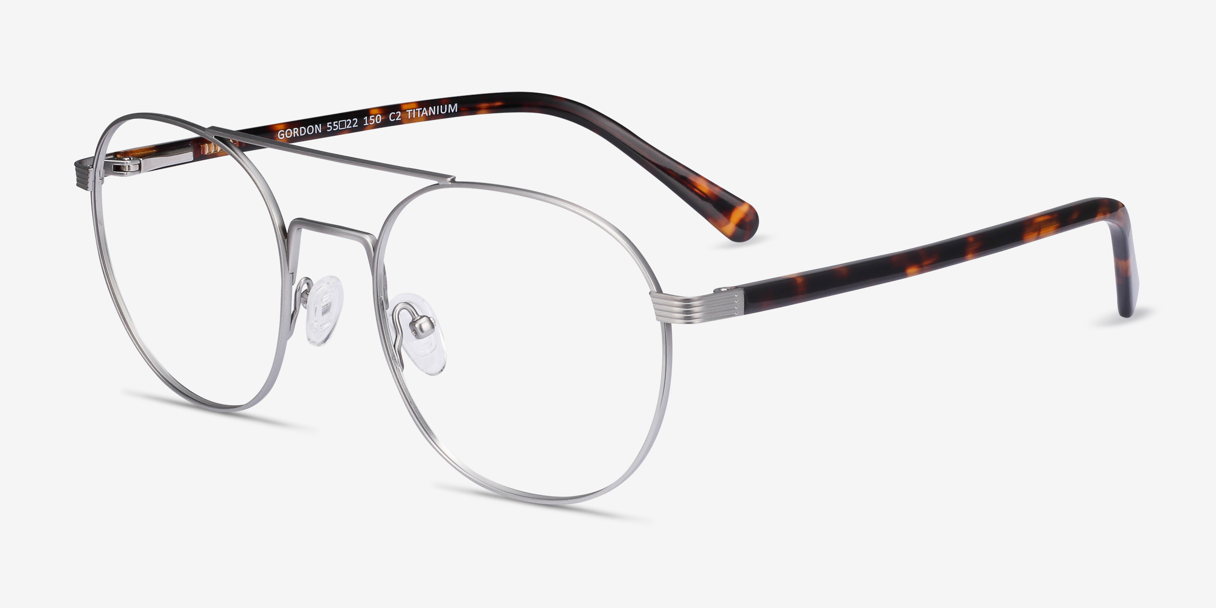 Gordon Aviator Silver Glasses for Men | Eyebuydirect