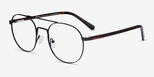 Gordon Noir AcétateMontures de lunettes de vue d'EyeBuyDirect, Vue d'Angle