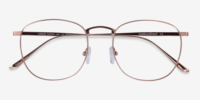 Arbor Rose Gold TitaniumEyeglass Frames from EyeBuyDirect, Closed View