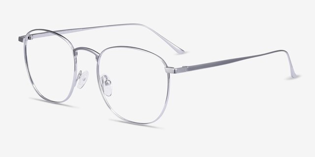 Arbor Silver TitaniumEyeglass Frames from EyeBuyDirect, Angle View