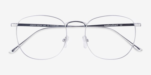 Arbor Silver TitaniumEyeglass Frames from EyeBuyDirect, Closed View