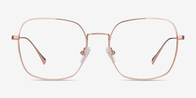 Meteor Rose Gold TitaniumEyeglass Frames from EyeBuyDirect, Front View