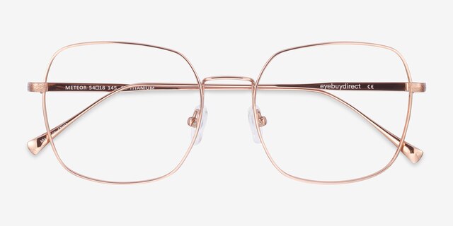 Meteor Rose Gold TitaniumEyeglass Frames from EyeBuyDirect, Closed View