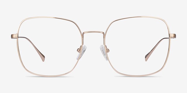 Meteor Gold TitaniumEyeglass Frames from EyeBuyDirect, Front View