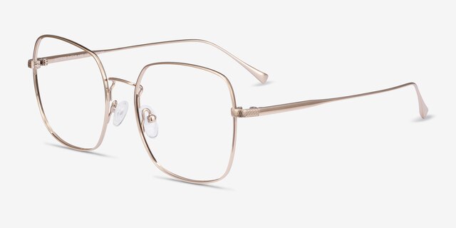 Meteor Gold TitaniumEyeglass Frames from EyeBuyDirect, Angle View