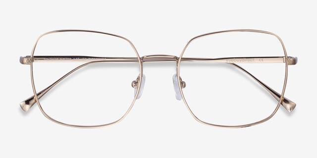Meteor Gold TitaniumEyeglass Frames from EyeBuyDirect, Closed View