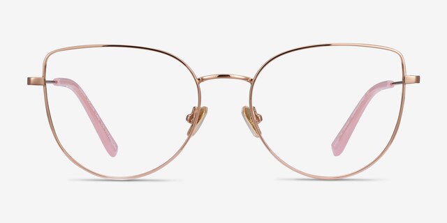 Imani Rose Gold TitaniumEyeglass Frames from EyeBuyDirect, Front View