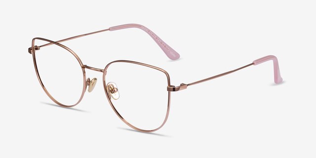 Imani Rose Gold TitaniumEyeglass Frames from EyeBuyDirect, Angle View
