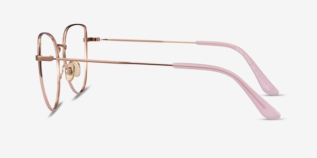 Imani Rose Gold TitaniumEyeglass Frames from EyeBuyDirect, Side View