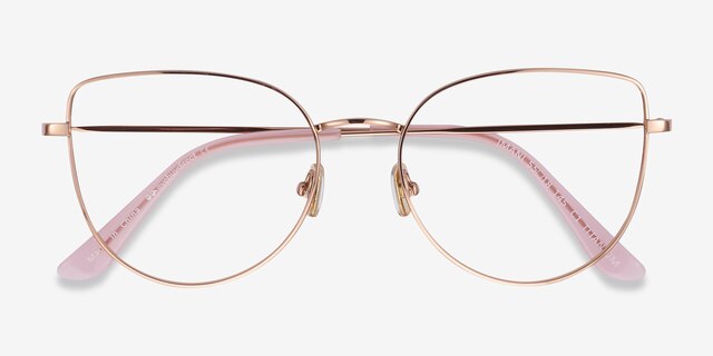 Imani Rose Gold TitaniumEyeglass Frames from EyeBuyDirect, Closed View