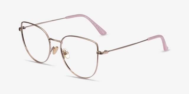 Imani Gold TitaniumEyeglass Frames from EyeBuyDirect, Angle View