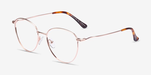 Lila Rose Gold TitaniumEyeglass Frames from EyeBuyDirect, Angle View