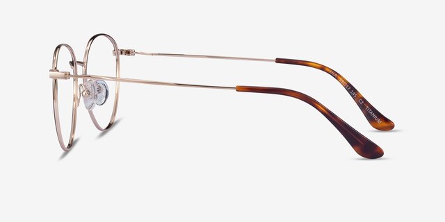 Lila Black & Gold TitaniumEyeglass Frames from EyeBuyDirect, Side View