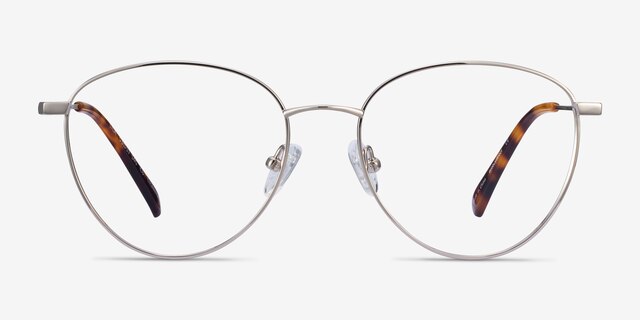 Lila Silver TitaniumEyeglass Frames from EyeBuyDirect, Front View