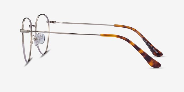 Lila Silver TitaniumEyeglass Frames from EyeBuyDirect, Side View